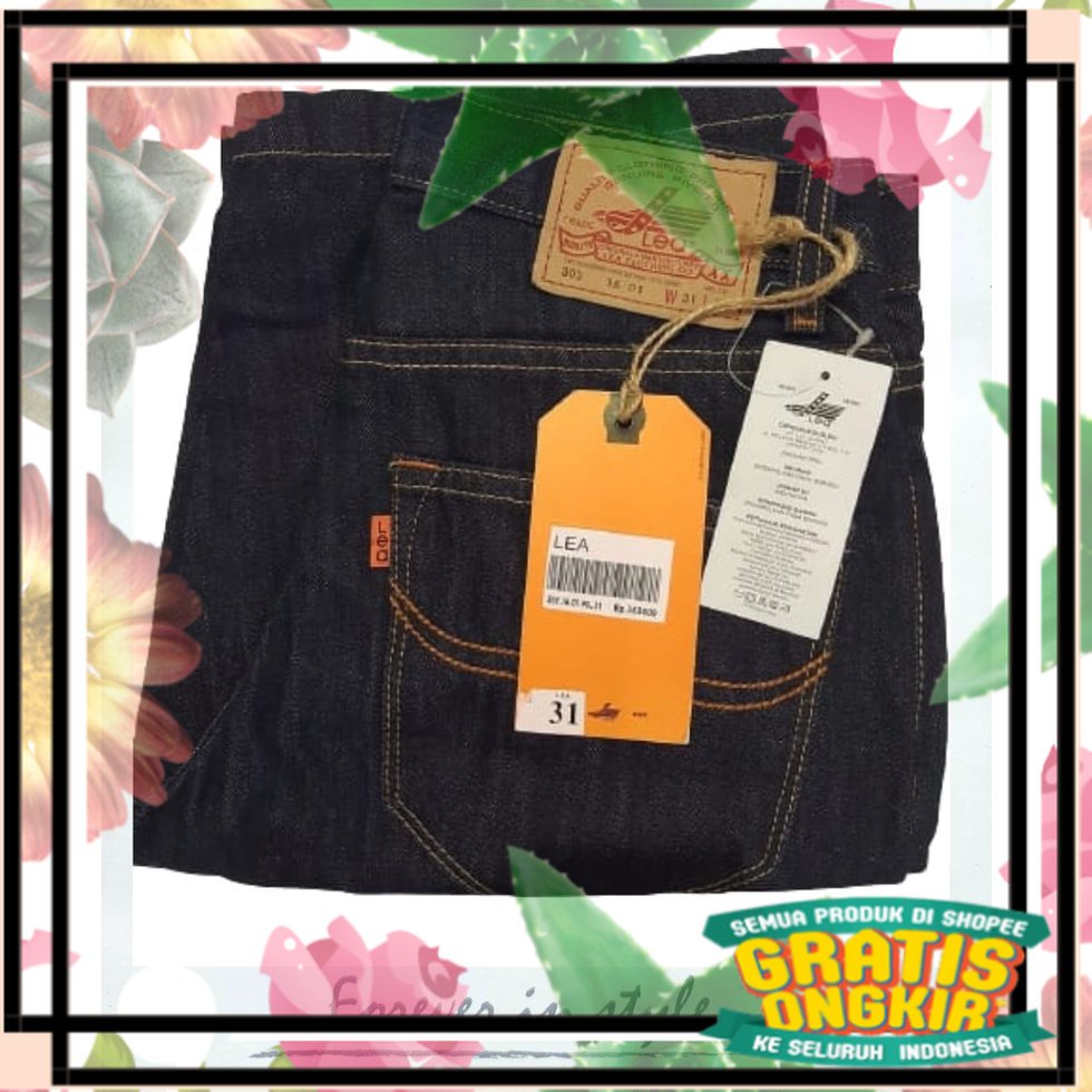 CELANA PENDEK LEA JEANS ORIGINAL 303 - DARK INDIGO / rajut