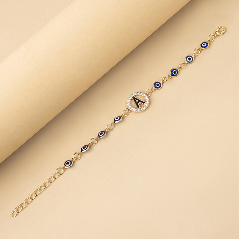 Wanita Biru Evil Eye Rantai Perak Adjustable Huruf Gelang Vintage Turki Evil Eye Charm Wristband Bracelets