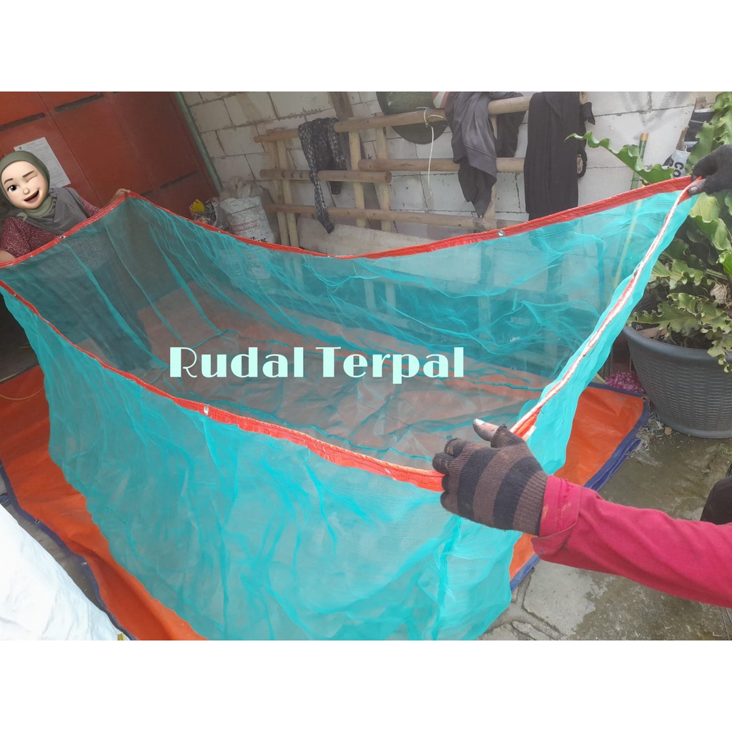 Keramba hapa ikan kecil jaring kasa hijau 1x1x1