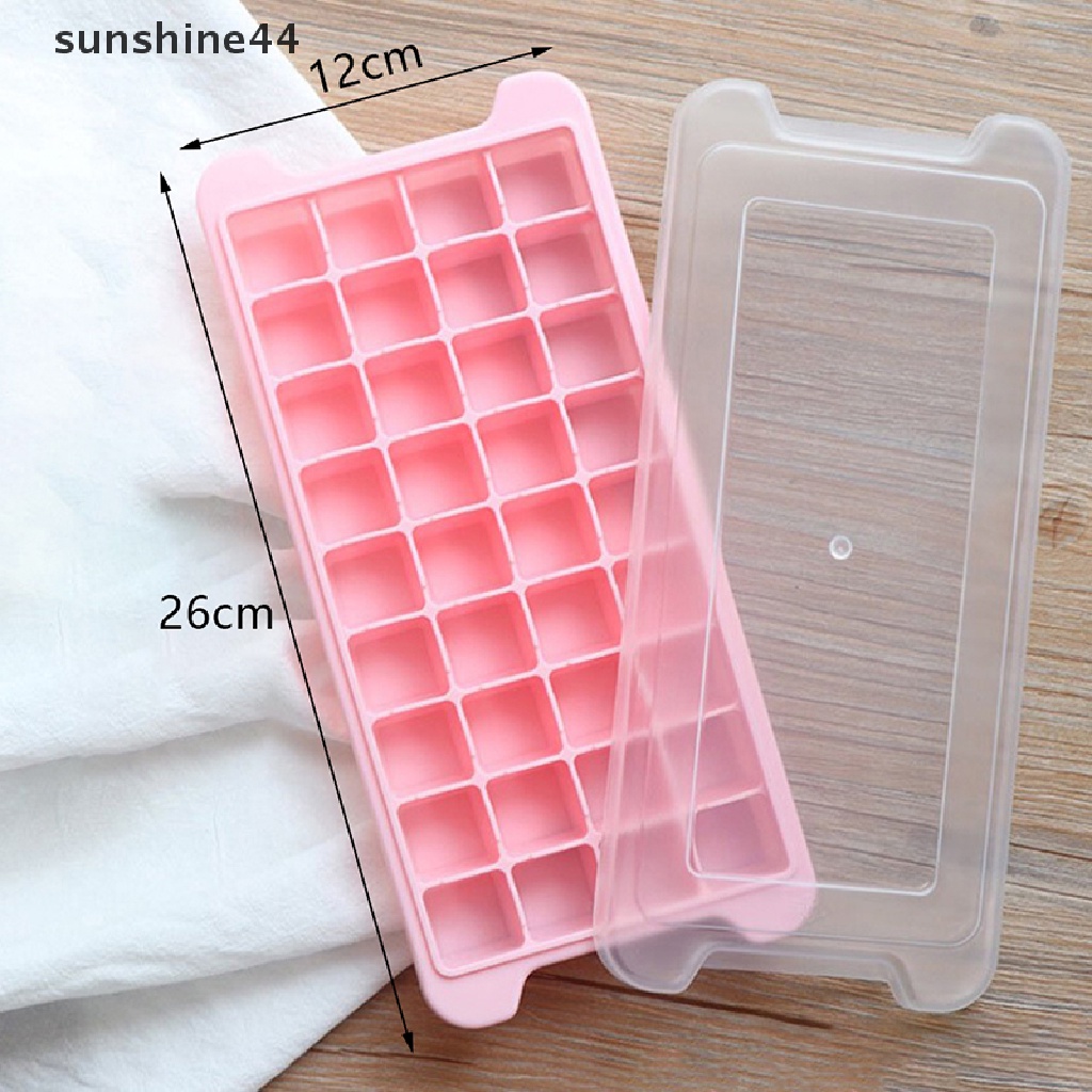 Sunshine 24/36grids Ice Tray Silicone Es Honeycomb Es Batu Kotak Es Krim Dengan Tutup ID