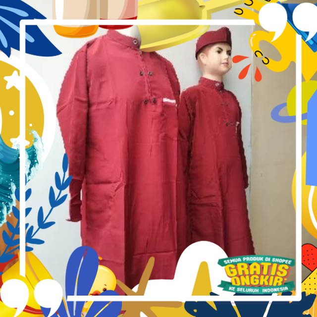 Soft New / Jubah Koko Anak Remaja Al Harbi 6 7 8 9 10 11 12 13 tahun bisa couple / Jubah sholat anak