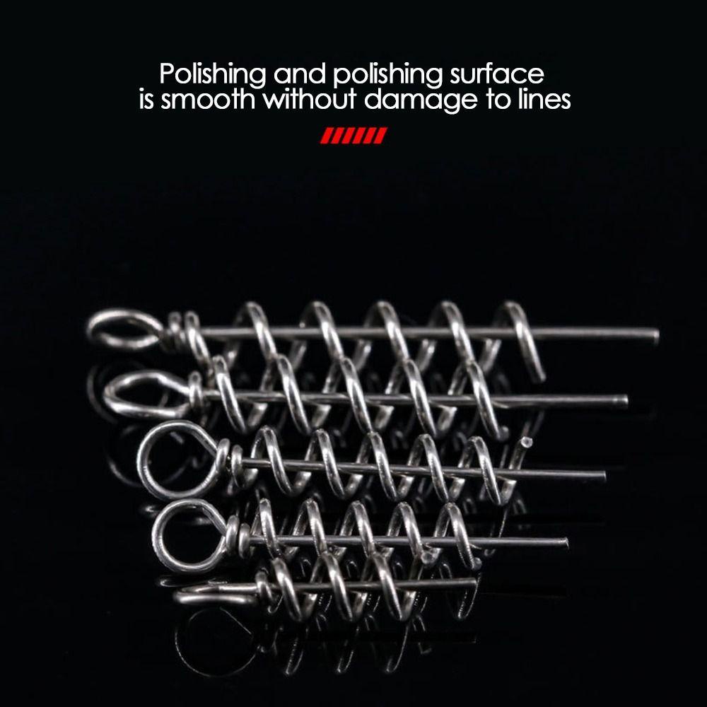 TOP 50pcs Jarum Sekrup Pancing Tahan Lama 5ukuran Stainless Steel Spring Fixed Lock