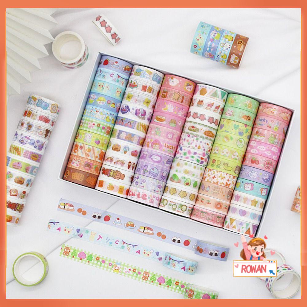 R-flower 60Rolls/Set Washi Tape Sastra Kualitas Tinggi Scrapbooking Gadis Hati Kreatif Alat Tulis INS DIY Bahan