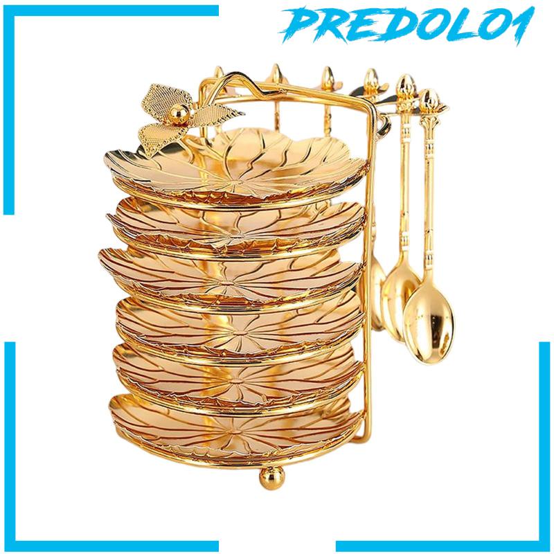 [Predolo1] Piring Saji Besi Dengan Sendok Dapat Digunakan Kembali Untuk Restoran Ruang Makan Rumah