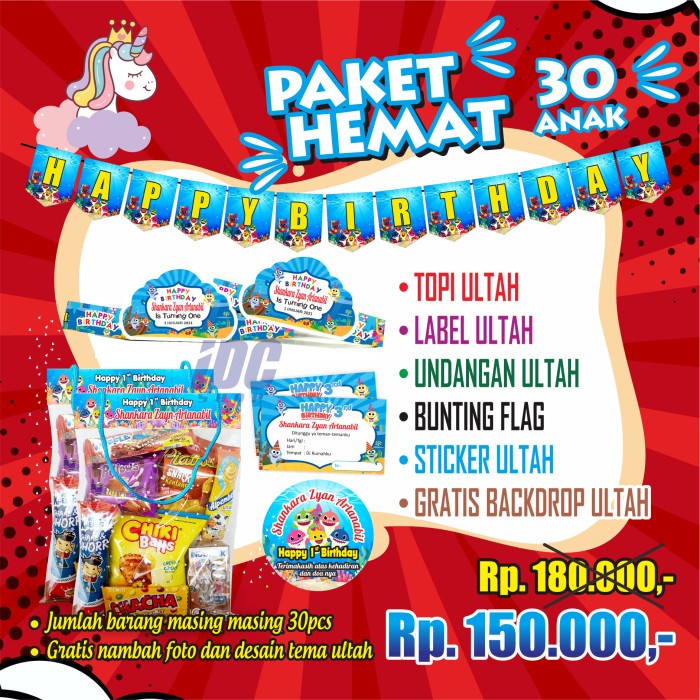 

⭐BISA COD⭐ PAKET HEMAT DAN MURAH/ GRATIS BACKDROP / TAS SOUVENIR / LABEL JAJAN