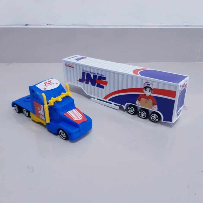 Mainan Truk Kontainer Ekspedisi - Miniatur Mobil Box JNE J&T DHL Anak - Biru