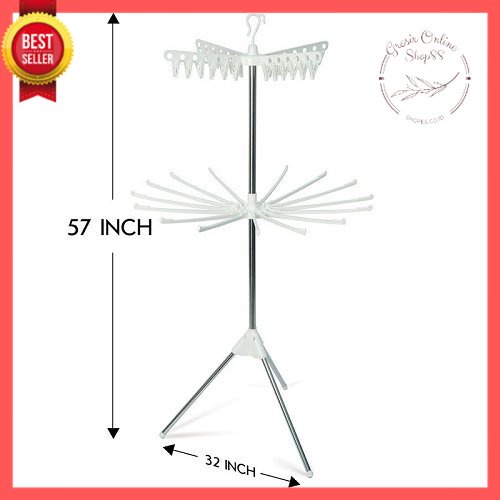 GOS -Z115- Foldable Clothes Drying Airer Rak jemuran lipat /jemuran menara 3 tingkat