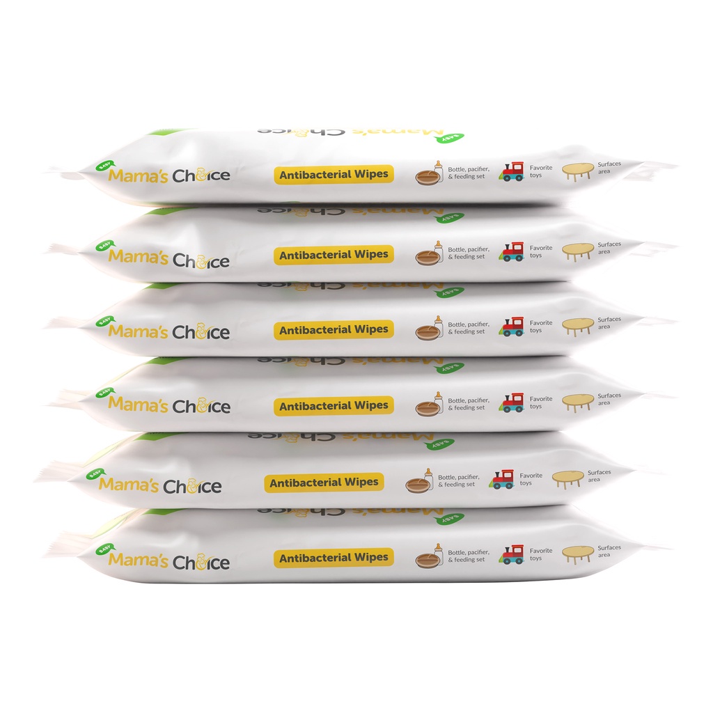 Lilystore- Mama'S Choice Antibacterial Wipestisu Basah Dot Peralatan Bay1 30 Sheets