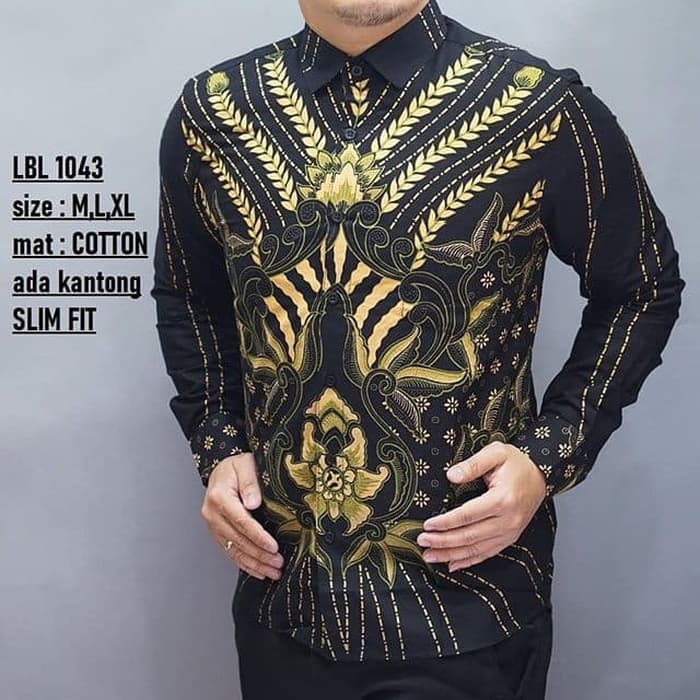 BAJU KEMEJA BATIK PRIA SLIMFIT LENGAN PANJANG MEWAH SLIM FIT PENDEK BAHAN KATUN JAKARTA