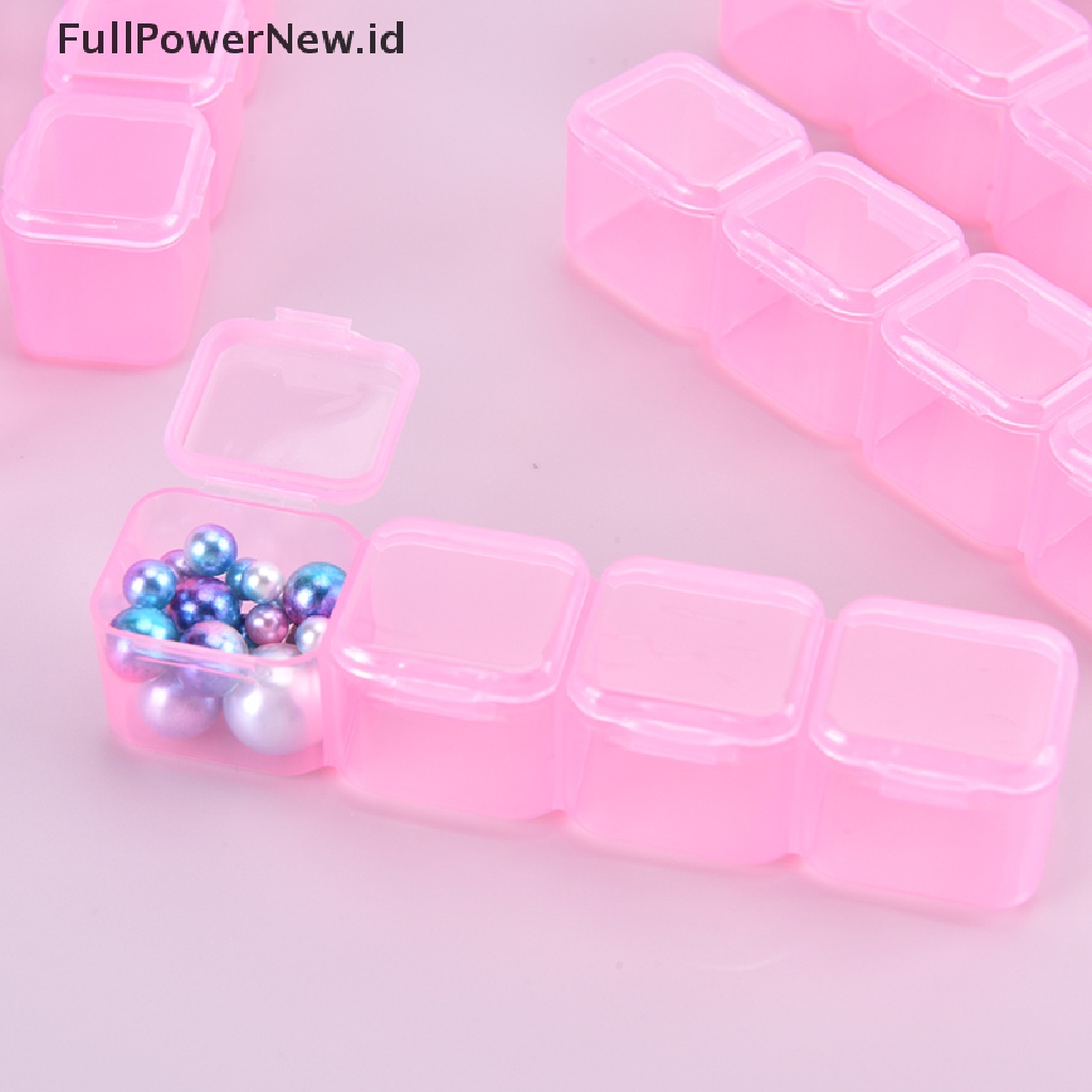 Power 28Slots Clear Nail Art Glitter Berlian Imitasi Tempat Penyimpanan Wadah Display Perhiasan ID