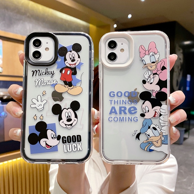 IPHONE Case Pelindung 3-in-1 Untuk Iphone14 13 12 11 Pro MAX X XR XS Max7 8 Plus Kartun Lucu Mickey