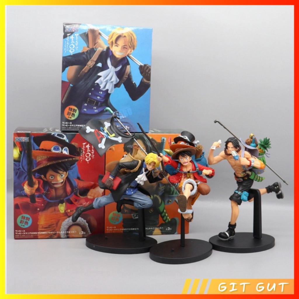 Action Figure Pajangan One Piece Running Monkey D Luffy Ace Sabo