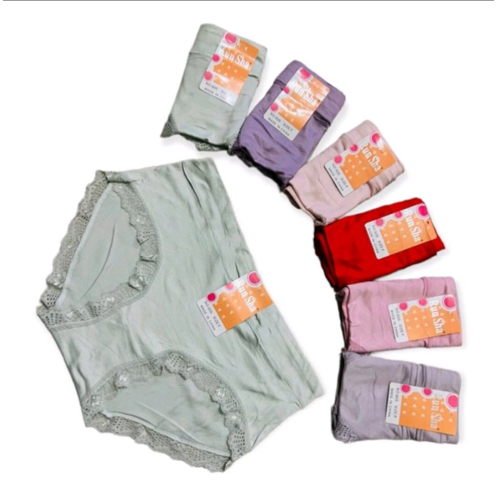{PROMO MURAH} 6 PCS CELANA DALAM WANITA DEWASA RENDA RUNSHA 605 FIT TO XXL PREMIUM UNDIES