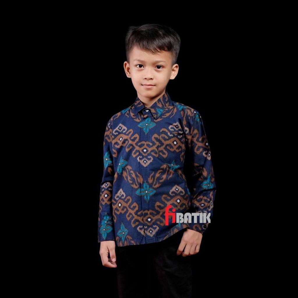 Baju Batik Anak Lengan Panjang Usia 2-13 Th Kemeja Formal Pesta Anak Cowo Laki Laki Modern Premium butikdian