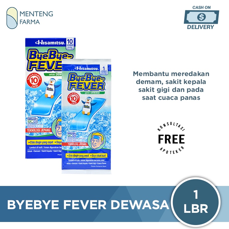 Byebye Fever Dewasa 1 lembar - Plaster Kompres Demam untuk Dewasa