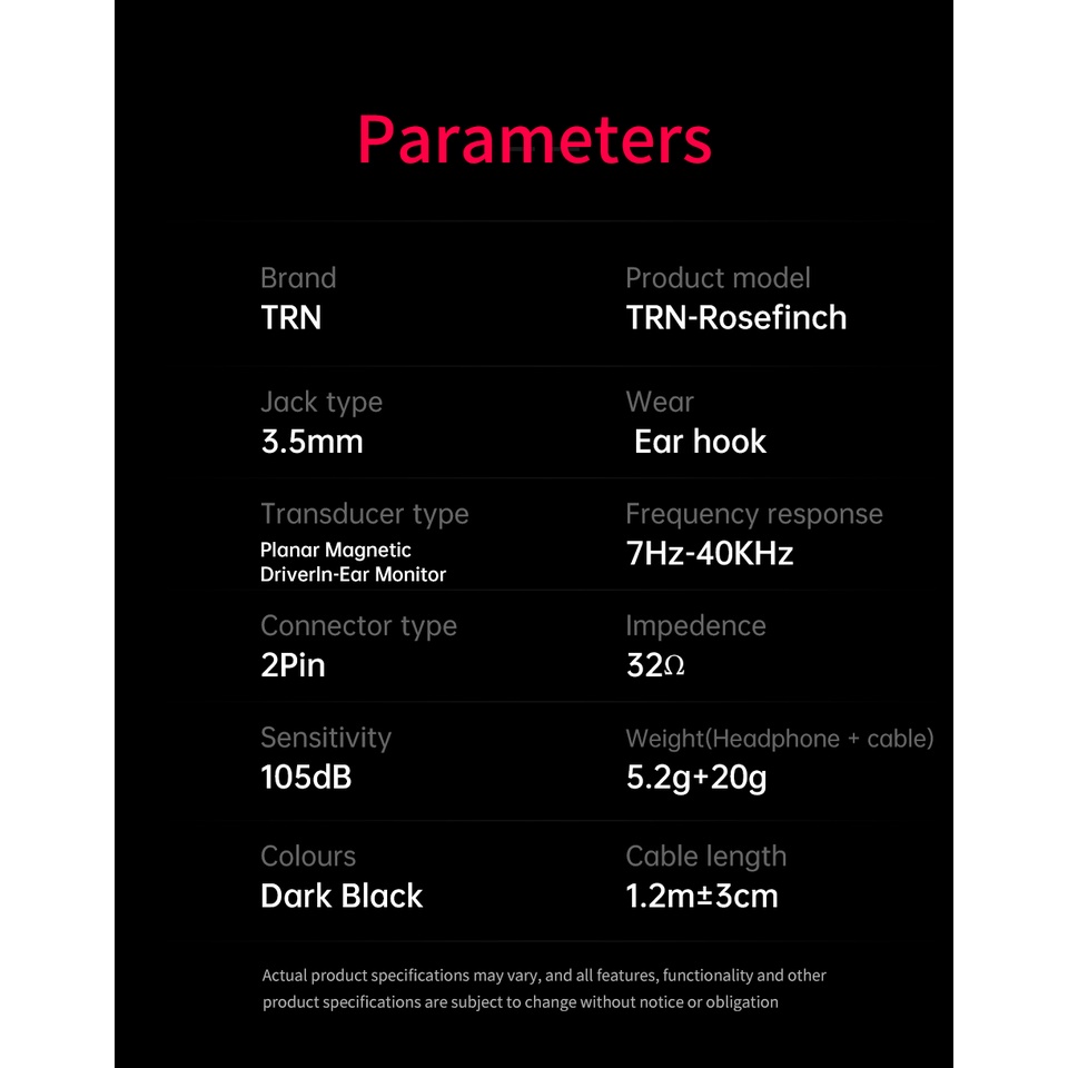 Trn Rosefinch Planar Driver In-ear Monitor Earphone Logam Berjalan Kebisingan HIFI Bass Headphone Membatalkan Headset