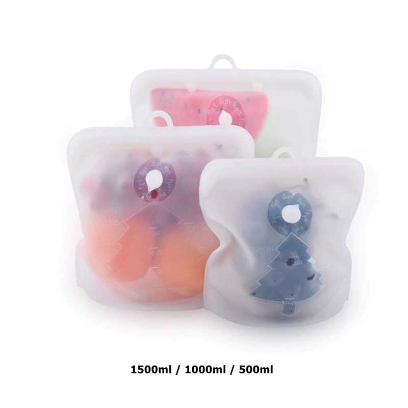 (BISA COD) FTIHSHP PULISI Kantong Plastik Makanan Silicone Food Bag Reuseable - PB-S003