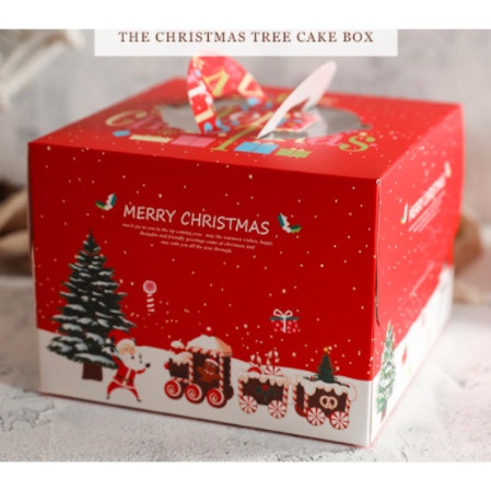 

⭐BISA COD⭐ Box Tart Cake Tema Natal Xmas Lapis mika / kotak Kue Ulang Tahun Natal