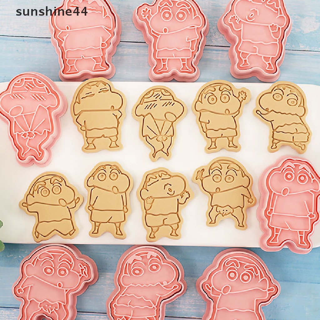 Sunshine 8pcs/set DIY Kartun Biskuit Cetakan Cookie Cutter 3D Baking Decorag Alat ID