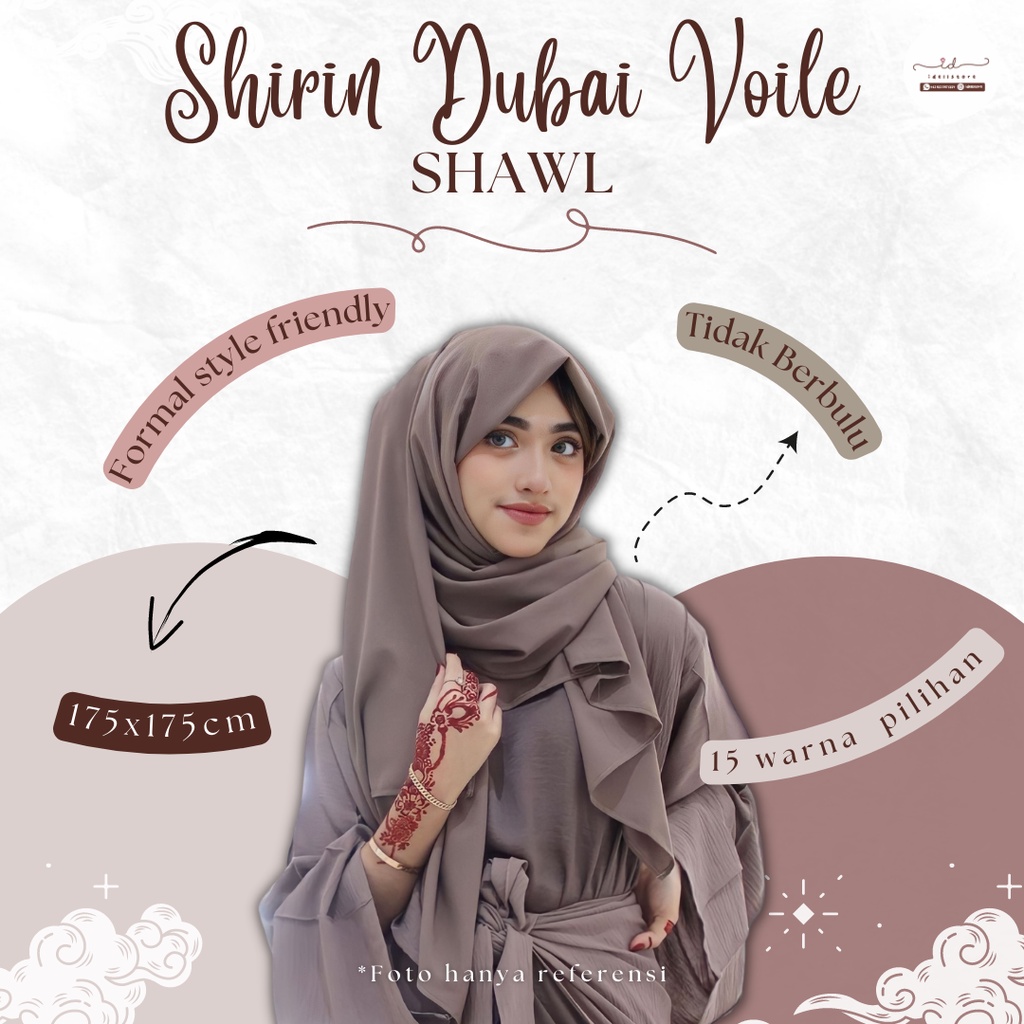 [buy 1 get 1] 11-15 November 2023 • Shireen Dubai Voile Shawl - Pashmina voal voile premium shirin shireeenz pashmina dubai