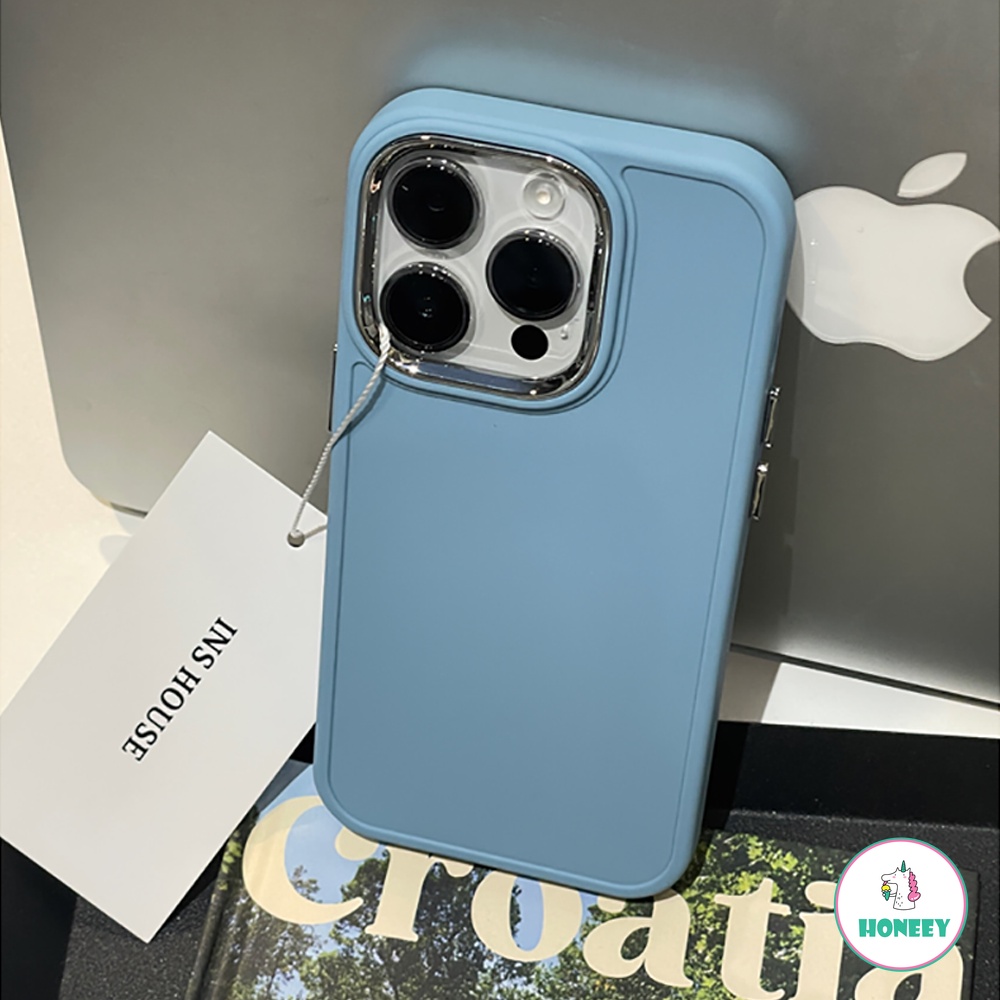 IPHONE Retro Art Simple Solid Korea Case Kompatibel Untuk Iphone11 14 12 13pro 14plus Perlindungan Kamera Shockproof Bumper Soft Cover