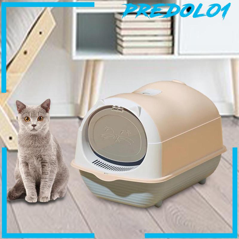 [Predolo1] Kotak Kotoran Kucing Bertudung Tertutup Dan Tertutup Dapat Dilepas Dengan Flap Pintu Depan