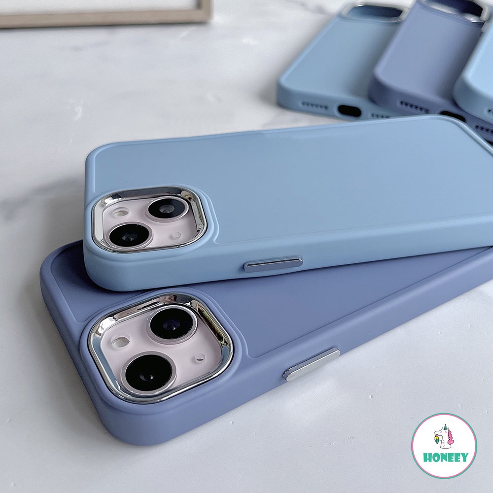 Casing Ponsel Lensa Electroplated Polos Sederhana Kompatibel Untuk iPhone 11 Pro Max14 12 13pro 14plus Silikon Lembut Shockproof Penutup Belakang