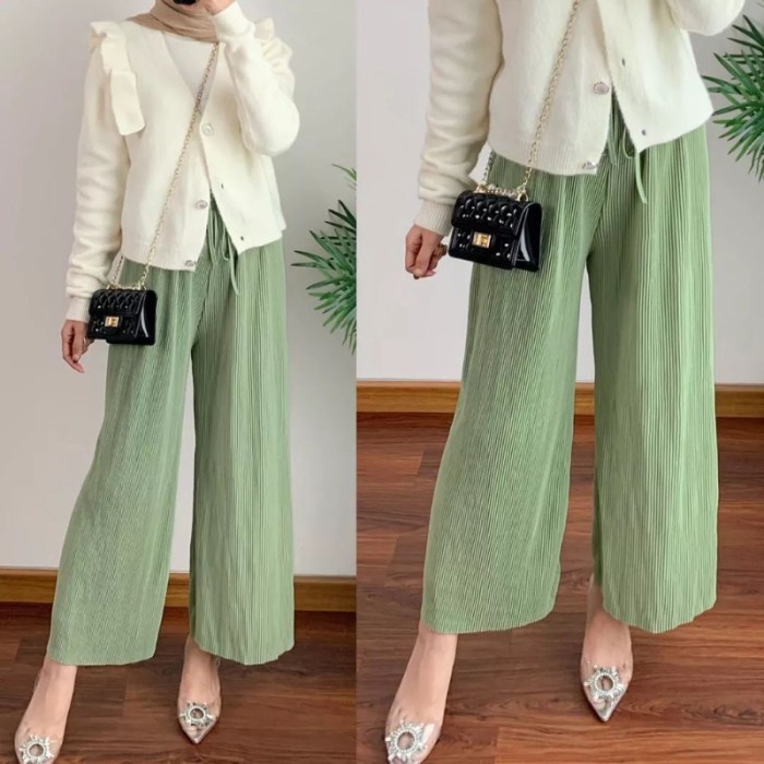 [✅COD ]  Kulot Plisket Lidi / Kulot Lidi / Plisket Lidi / Pleated Culotte Pants / Pleated Pants Premium