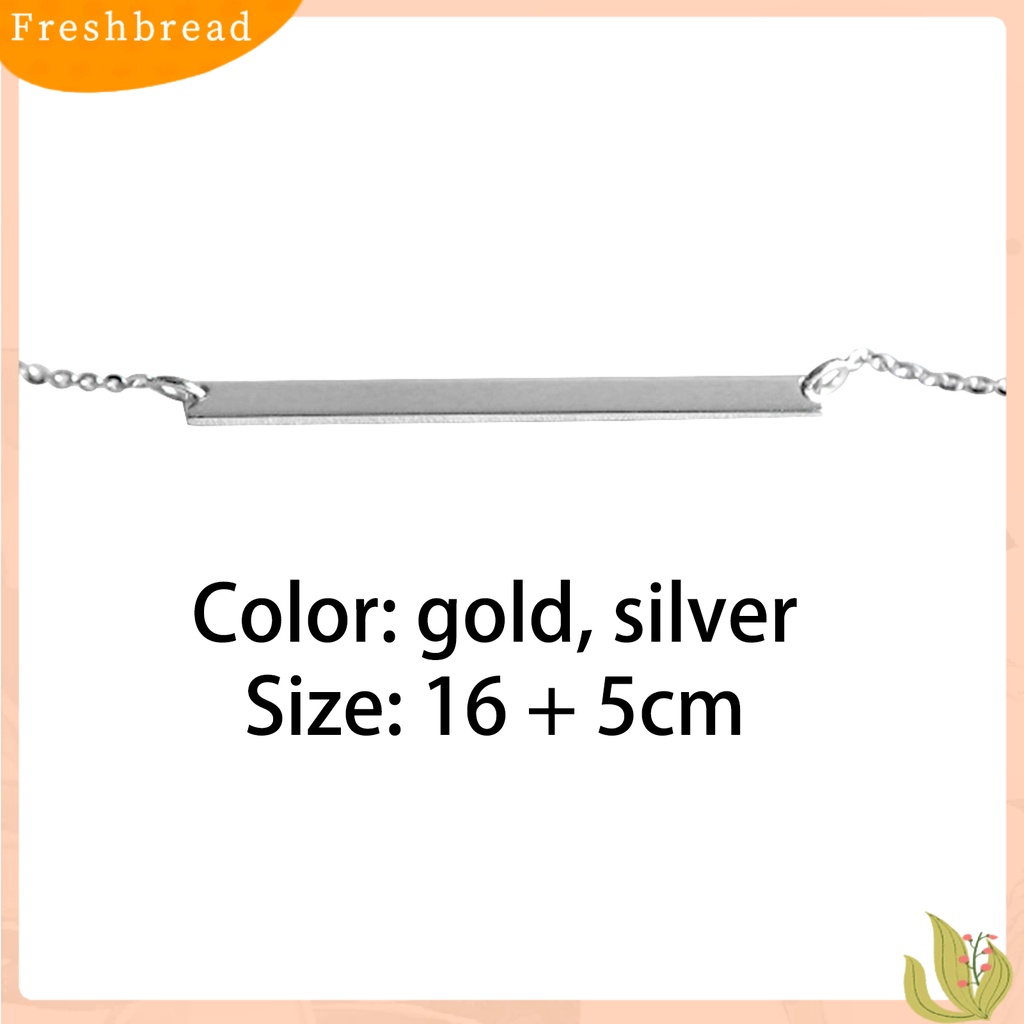 Freshbread| Gelang Simple Fadeless Alloy Slim Bentuk Bar Wanita Bangle Rantai Untuk Pacaran