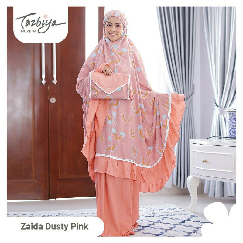 Mukena Tazbiya/Mukenah Tazkia Cantik Jumbo Dewasa Katun Rayon Adem Zaida/Zaida Kids couple