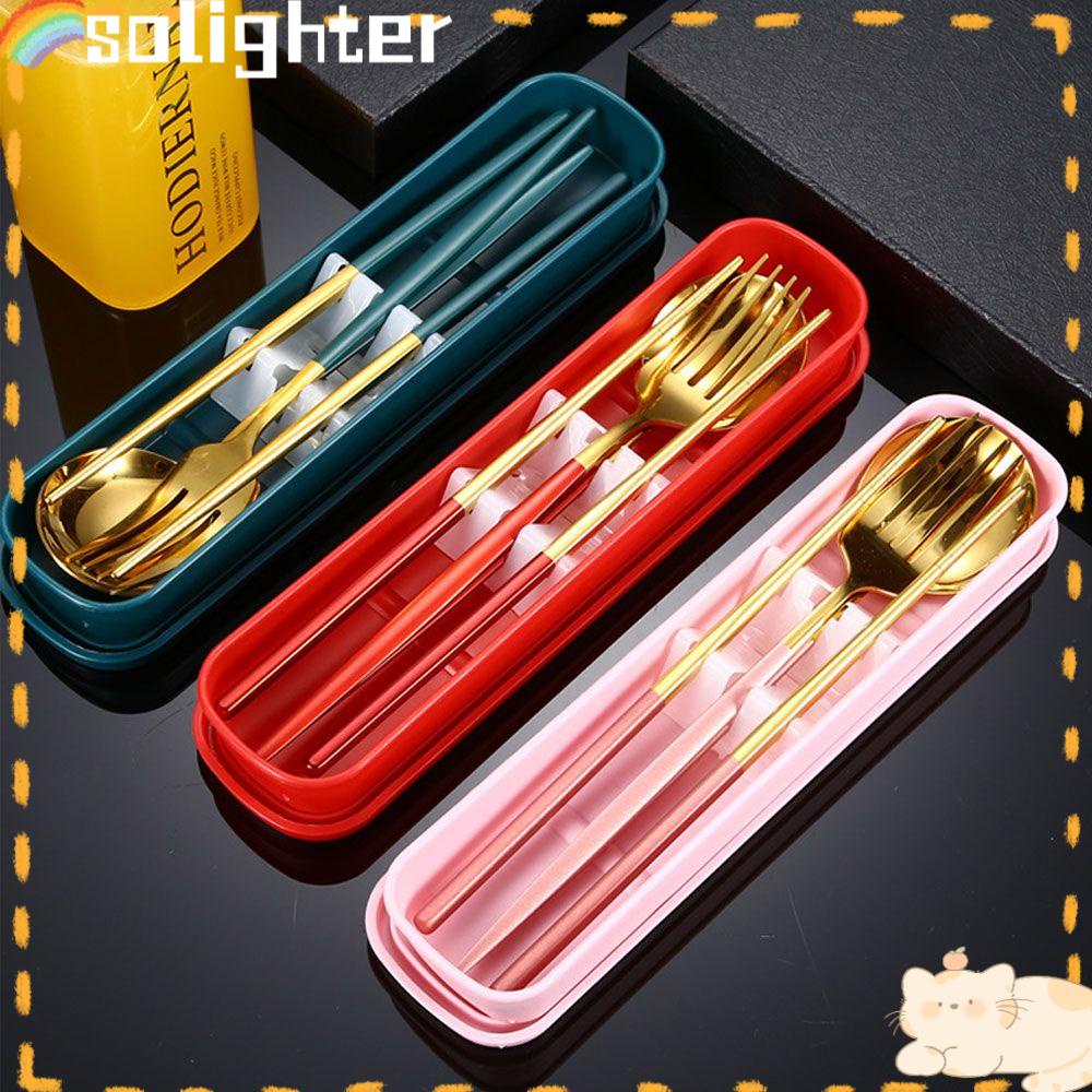 Solighter Tableware Suit Multicolor Sumpit Garpu