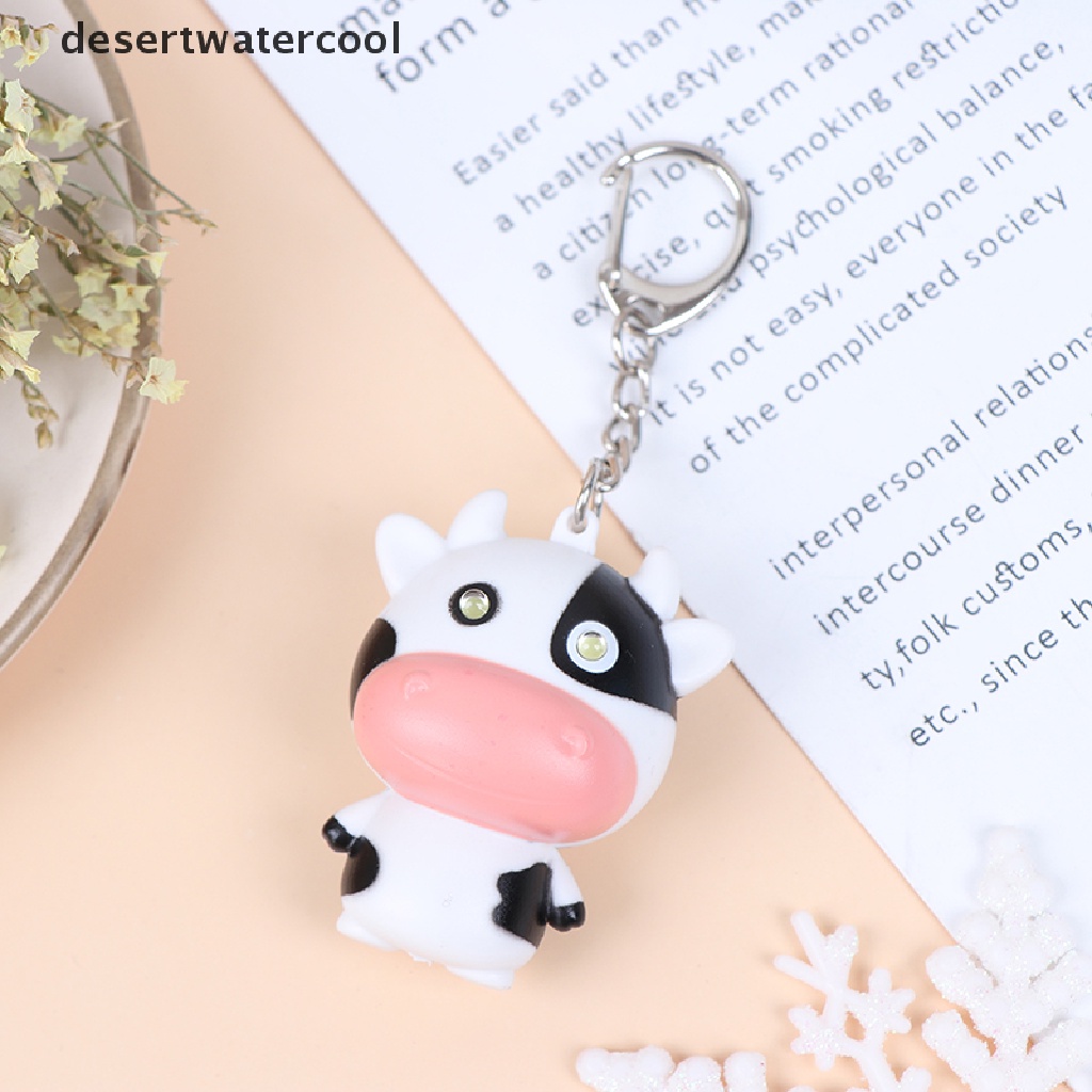 Deid Keyring Light Liontin Sapi Putih Gantungan Kunci LED Untuk Hadiah Pria Martijn