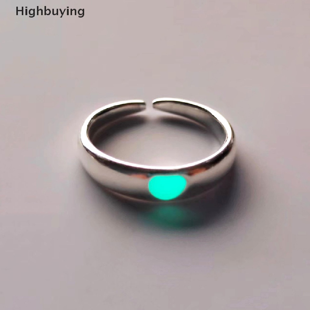 Hbid Baru Cincin Bercahaya Untuk Pasangan Bercahaya Dalam Gelap Cinta Hati Cincin Pasangan Warna Perak Perhiasan Ukuran Yang Dapat Disesuaikan Baru Fashion Rings Glory