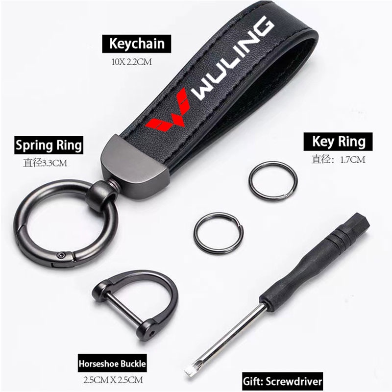 Wuling Gantungan Kunci Mobil Bahan Kulit Bermutu Tinggi High Quality Key Chain Untuk Aksesoris Cortez Almaz Confero