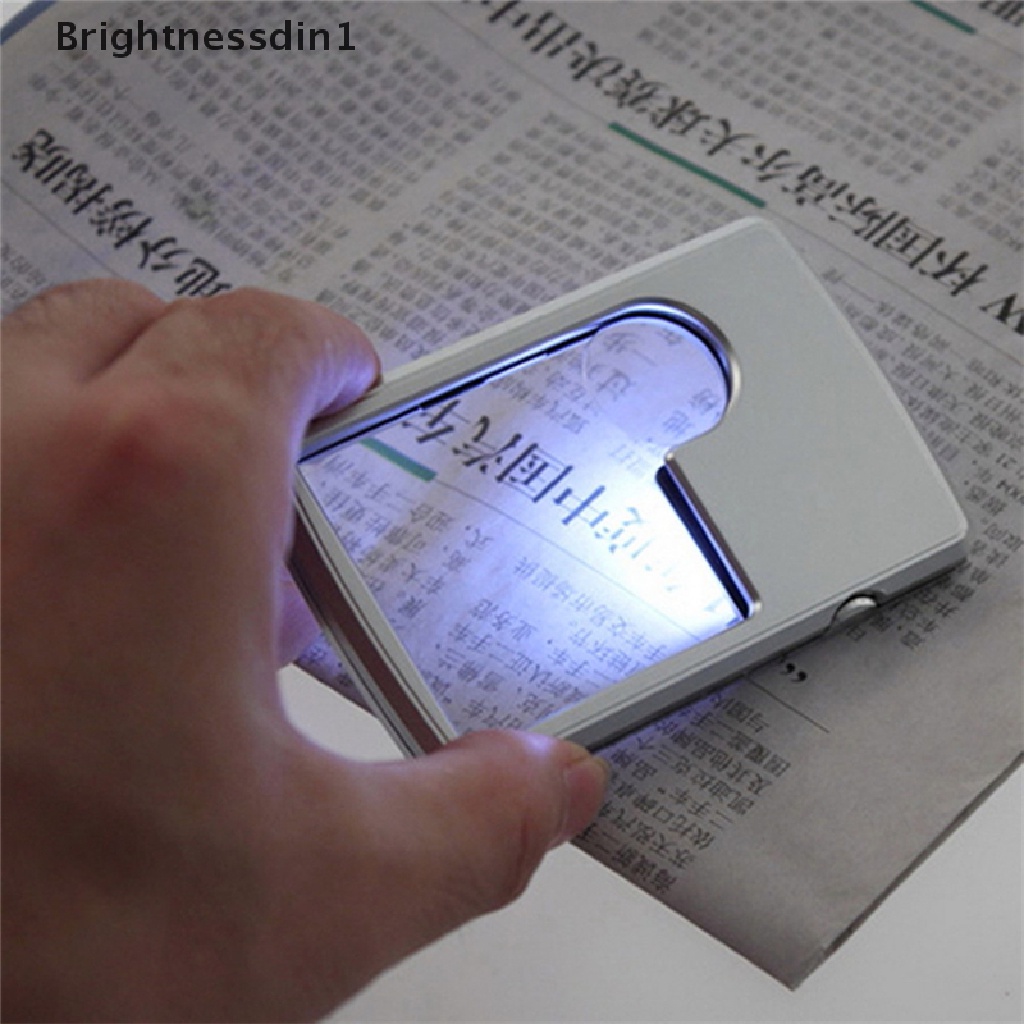 [Brightnessdin1] 3x 6x Lampu LED Perhiasan Magnifier Loupe Lensa Kartu Kredit Kaca Pembesar Butik Baru