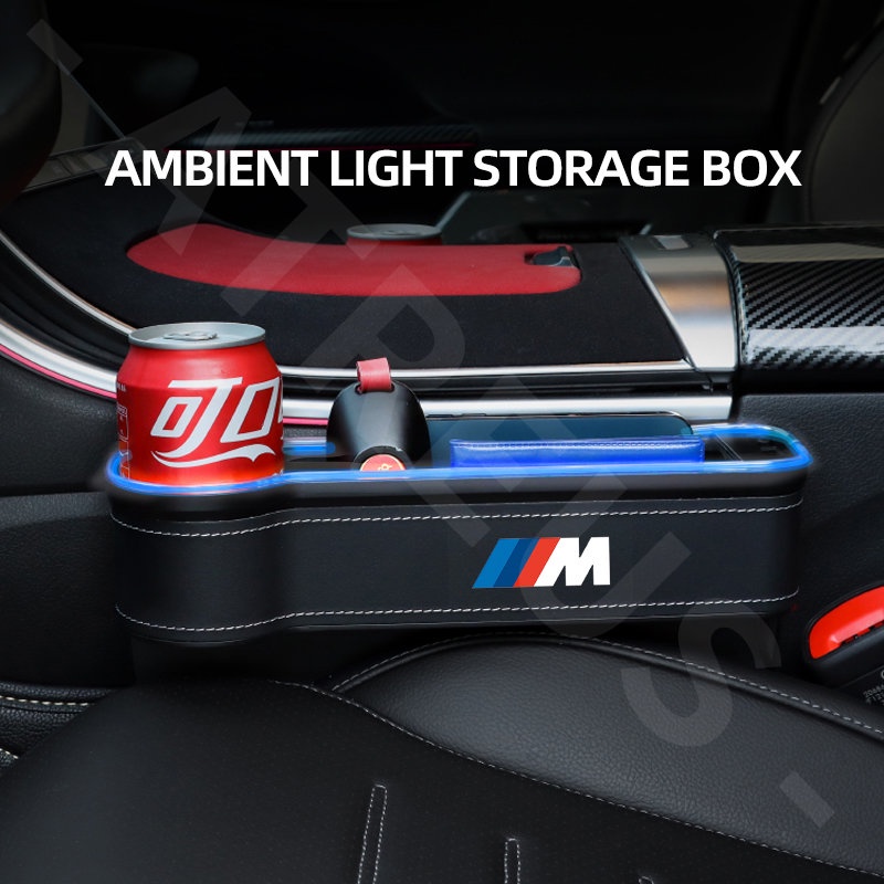 Bmw Kotak Penyimpanan Celah Kursi Mobil Dapat Dicharge Dengan LED Ambient Light Dompet Card Holder Untuk E36 E46 E30 E90 F10 F30 E39 E60 X1 E84 F48 F25 X3 E83 X5 F15