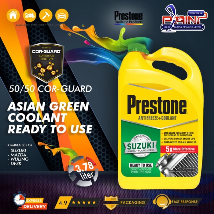 Prestone Asian Green Coolant 50/50 Cor-Guard Ready To Use Air Radiator