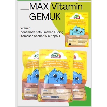 Max Gemuk Vitamin Suplemen Penambah Nafsu Makan Kucing