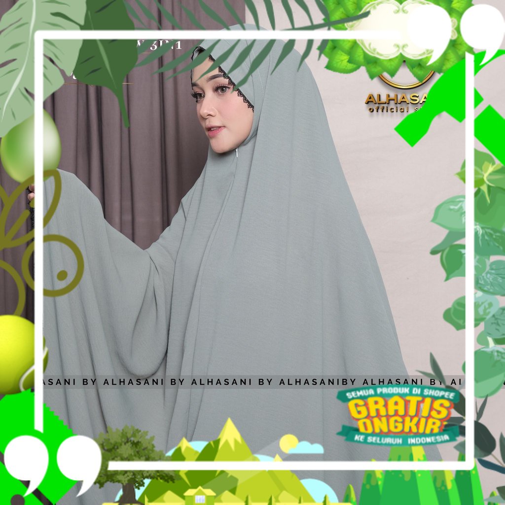 Mukena 3in1 crincle airplow Mukena terbaru Mukena mukena bestseller / sage