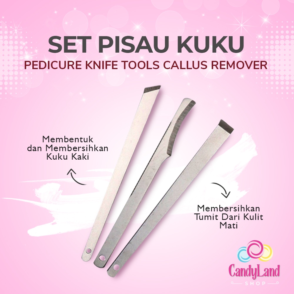 Set Pisau Kuku Cantengan 3 Pcs Pedicure Knife Tools Callus Remover