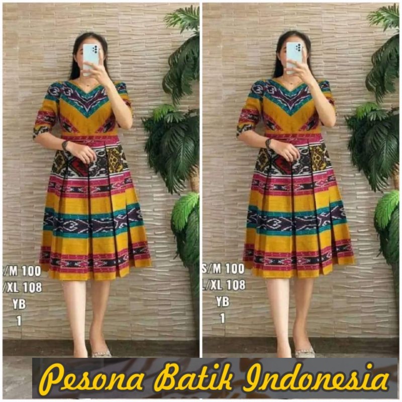 NEW DRESS BATIK WANITA PAKAIAN KONDANGAN PESTA KERJA KANTOR TENUN ETNIK TROSO MODERN JUMBO FURING PR