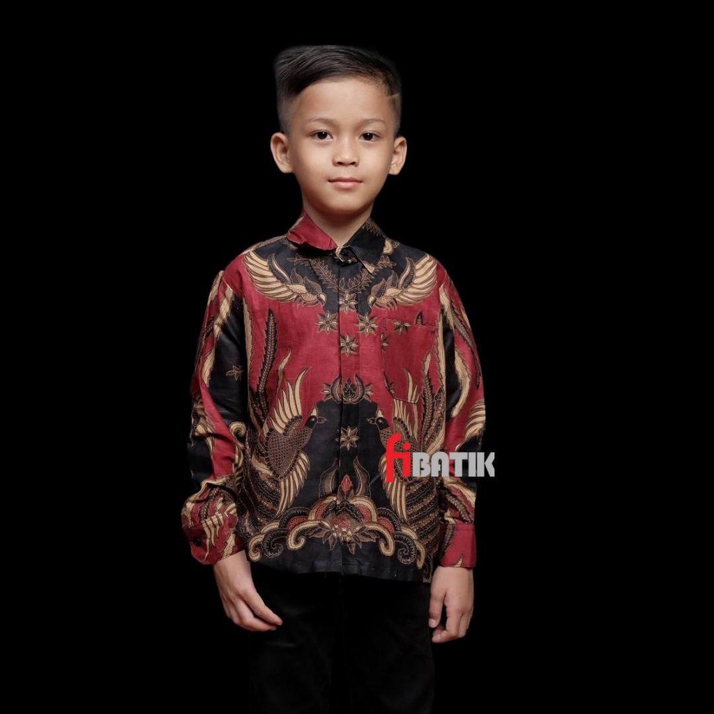 Baju Batik Anak Lengan Panjang Usia 2-13 Th Kemeja Formal Pesta Anak Cowo Laki Laki Modern Premium butikdian