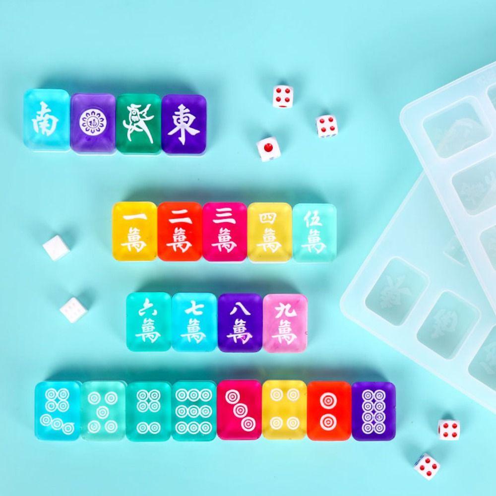 Mxbeauty Mahjong Cetakan Silikon Multifungsi Lembut DIY Kerajinan Casting Tools Casting Silicone Mold Alat Membuat Perhiasan Epoxy Resin Cetakan Baking Tool