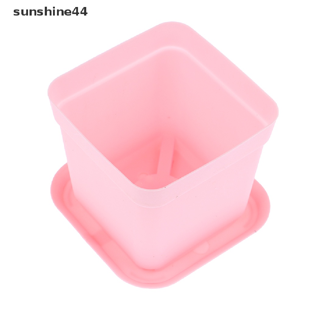 Sunshine 10Set Sukulen Pot Bunga Persegi Kecil Seedling Square Plastik Lucu Pot Bunga ID