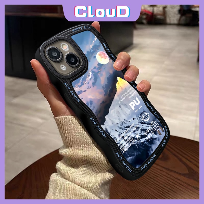 Pemandangan Wavy Edge Couple Case Redmi Note9 10s 11 10 11s 8 11Pro 9s 10Pro Max Redmi 9a1 10A 10C 9A 10 9T A1+9C NFC POCO X3 NFC Pro M3 Mi 11T Pro Snow Mountain Sunset Soft Sarung