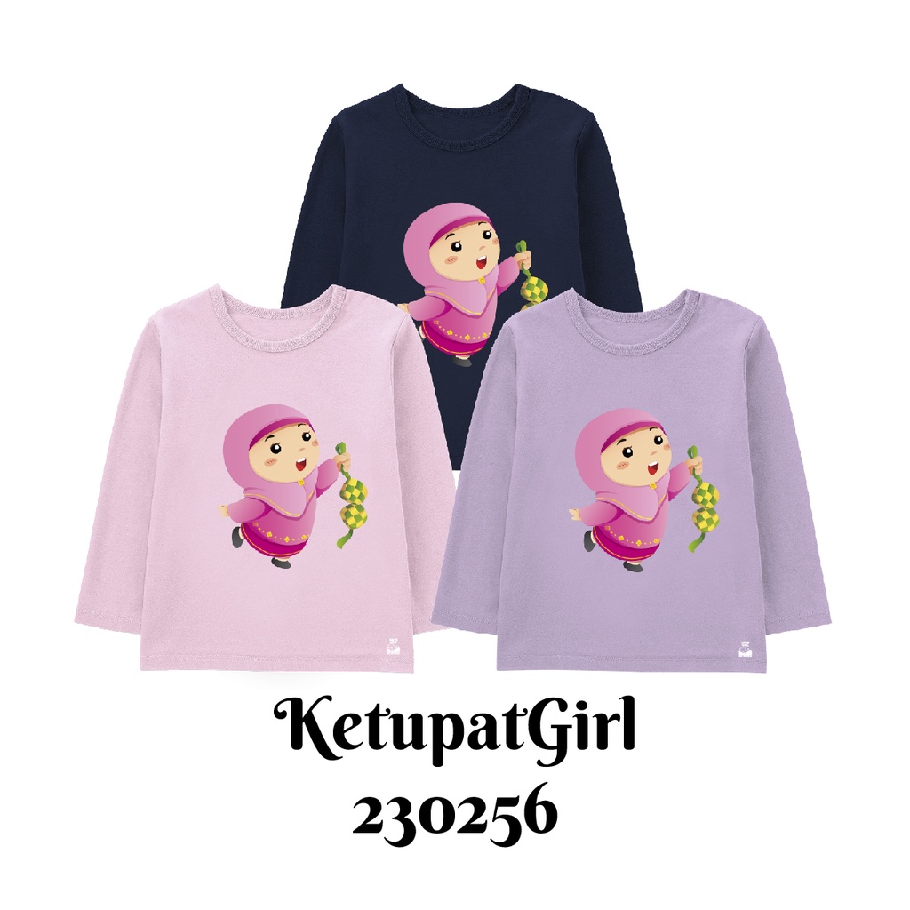 Baju Kaos Lengan Panjang Muslim Edisi HugMeHijab Ready Bayi sampai Dewasa Bahan Katun Combed 30s