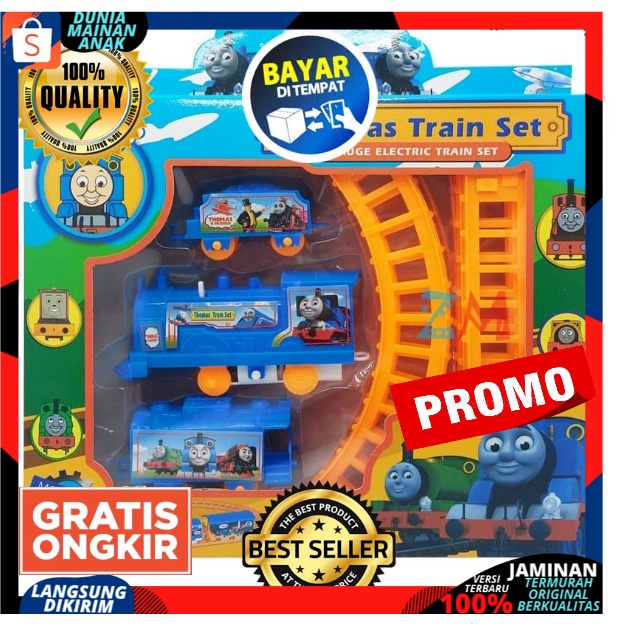 MAINAN ANAK KERETA API ELEKTRIK SET DENGAN REL 877-33 TRAIN PLAY SET LOKOMOTIF PAKAI BATERAI
