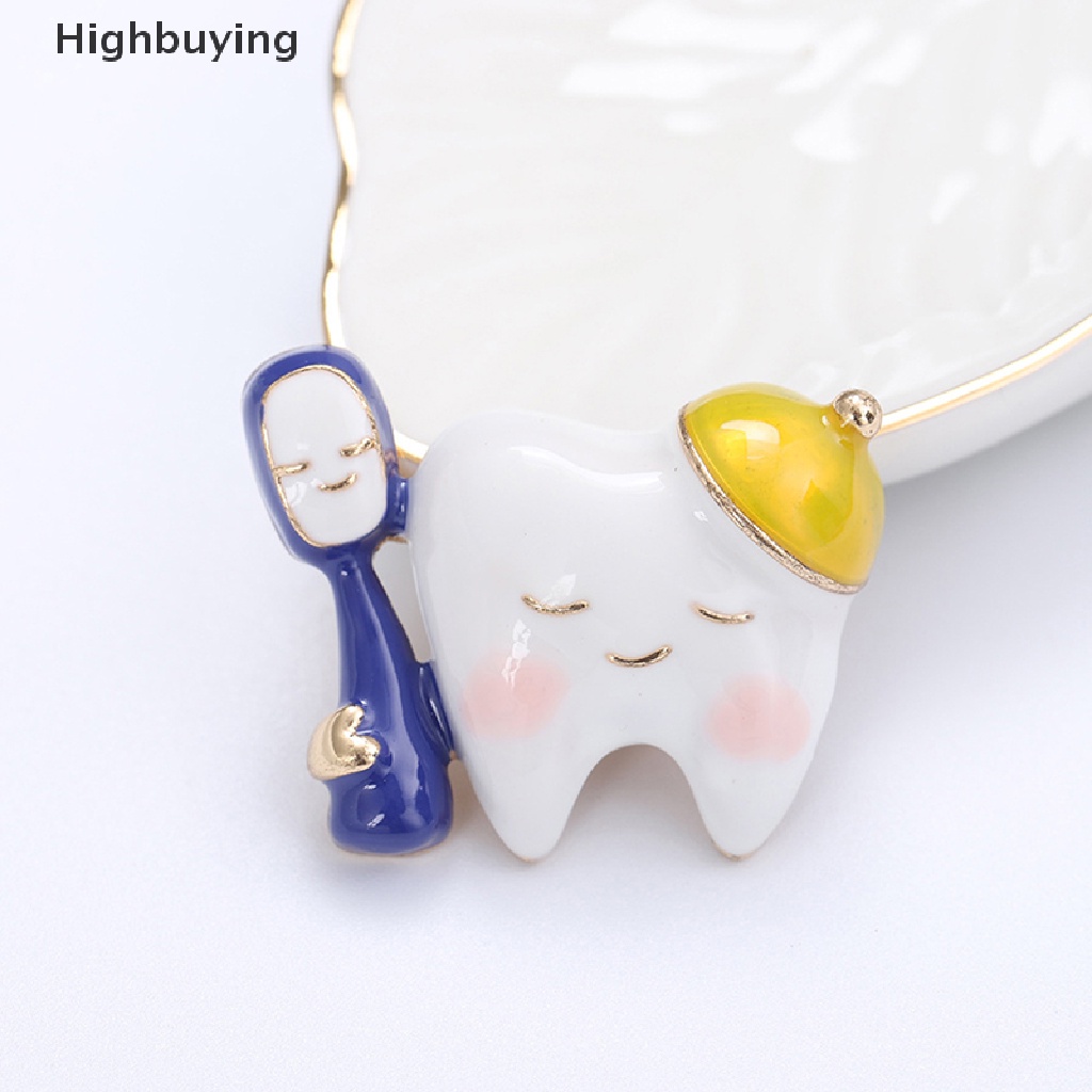 Hbid Pin Bros Gigi Enamel Lucu Untuk Wanita Fashion Perhiasan Gaun Pesta Mantel Aksesoris Hadiah Glory