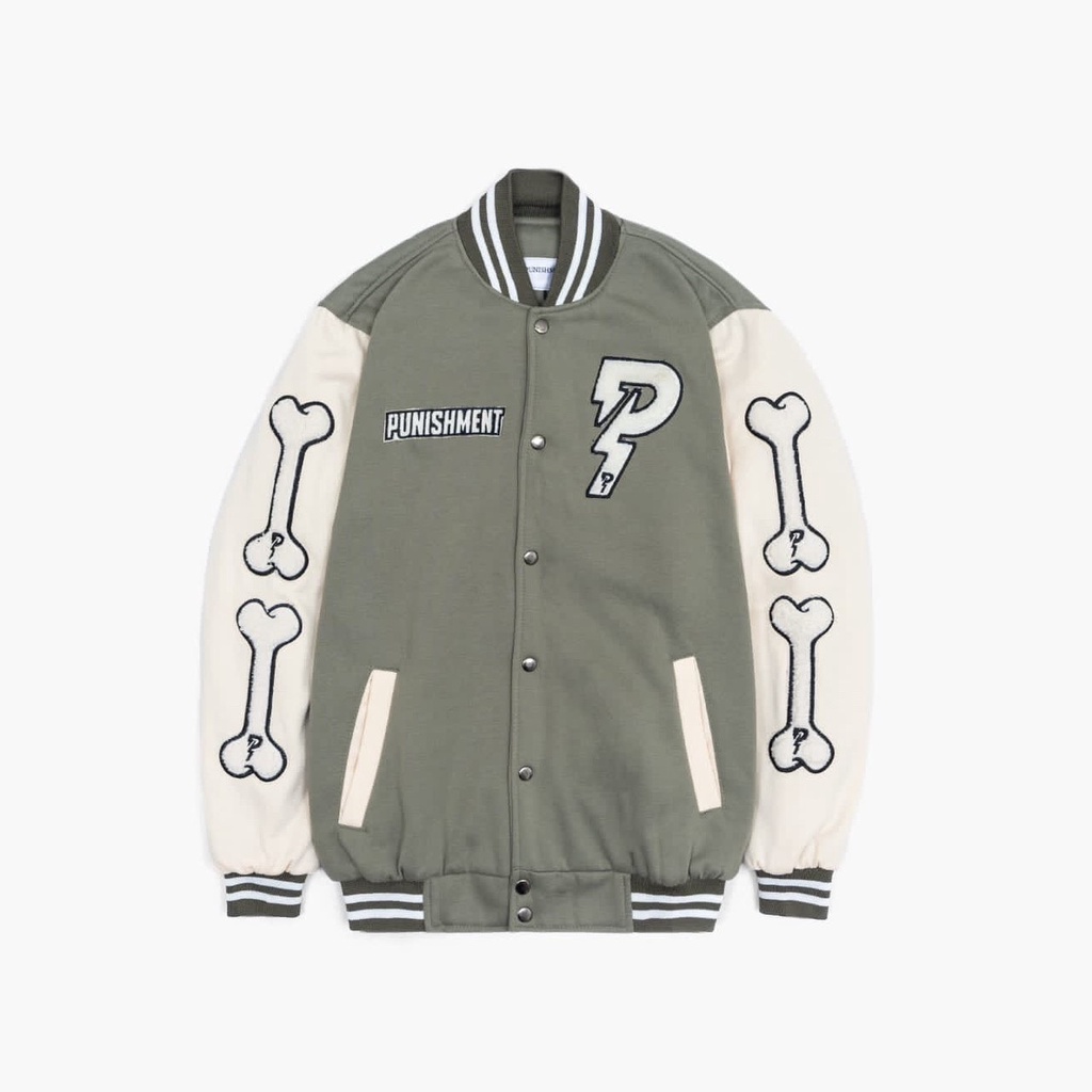 Earllab Jaket Varsity Punishment Disasster Tebal Full Bordir Original Amry