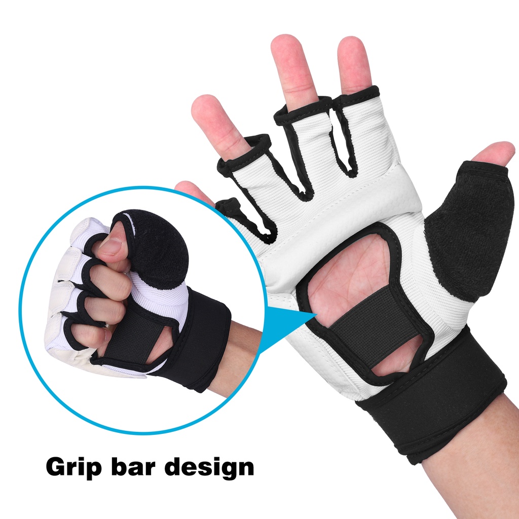 Taekwondo Hand Foot Gloves Sarung Tangan Kaki Tae Kwon Do Tinju training Setengah JariSarung Tangan / Sarung Kaki Taekwondo / Hand Glove &amp; Foot Protector Sarung Tangan &amp; Sarung Kaki Taekwondo Taekwondo Hand Foot Gloves Hand Glove &amp; Foot Protector Setengah